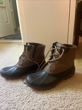 Sperry Brown and Black Waterproof Duck Boots